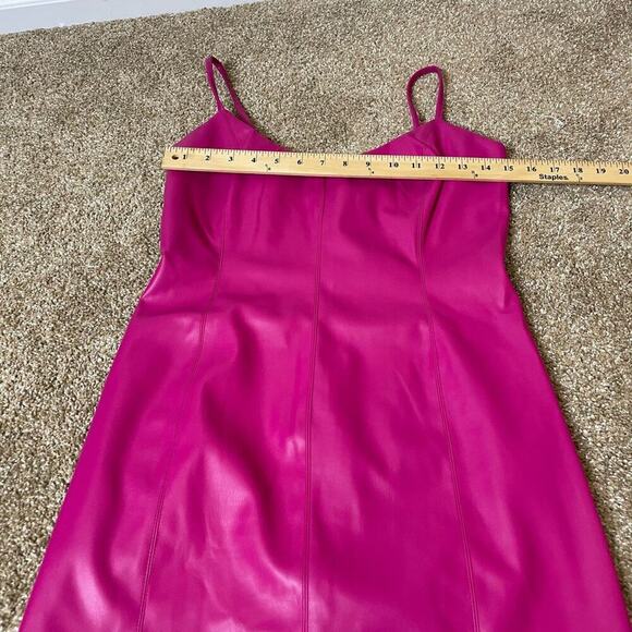 Steve Madden Womens Shanelle Faux Leather Mini Party Bodycon Dress PINK SZ M - Picture 8 of 11